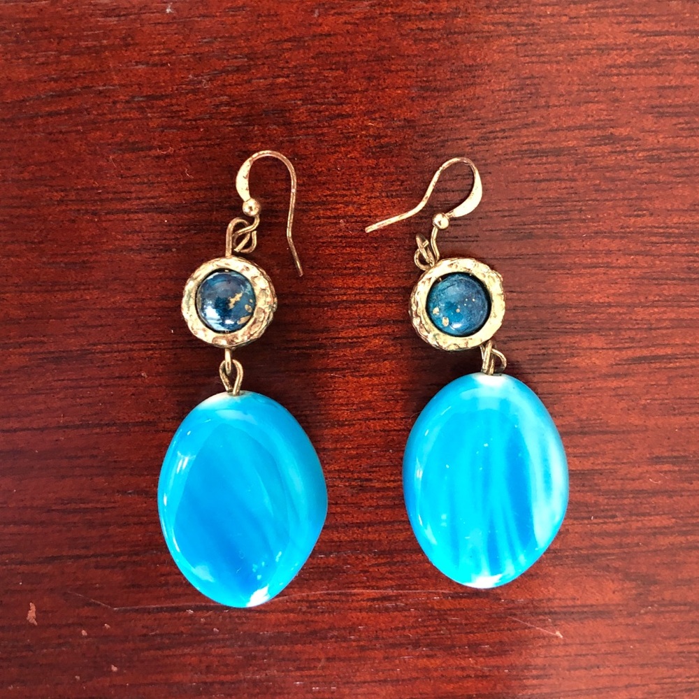Large Blue Earrings